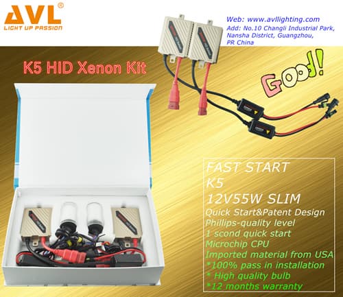 K5 HID Xenon Kit_ 2_55W Fast Start Ballast_ 2_55W HID Xenon Bulb